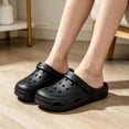 thumbnail image 6 of Summer Breathable Unisex Clogs with Arch Support, Lightweight Garden Beach Shoes for Women and Men(Black,7.5), 6 of 7