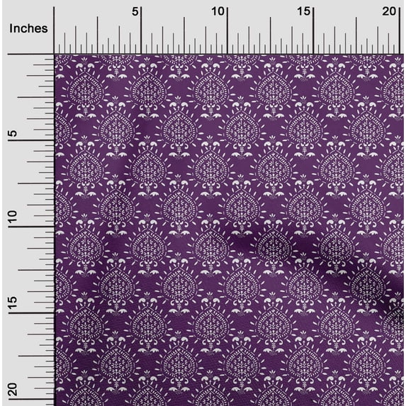 oneOone Organic Cotton Voile Fabric Floral Block Print Fabric By The Yard 42 Inch Wide