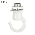 thumbnail image 3 of Uxcell Alloy Ceiling Hook 22mmx28mm for Ceiling Pendant Light Plate White 2 Pack, 3 of 5