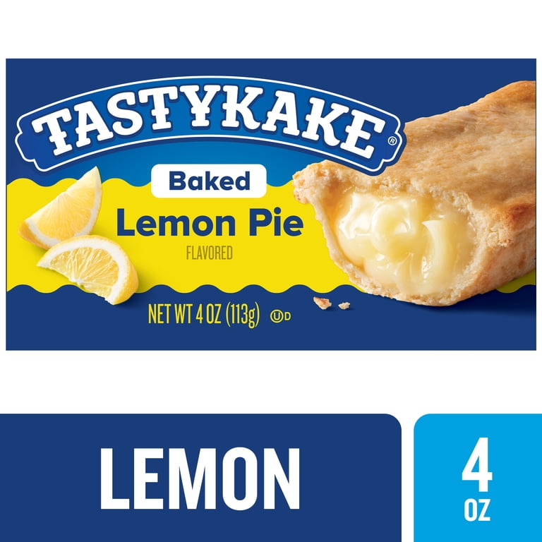 Tastykake Baked Lemon Boxed Pie, 4 oz, Individually Wrapped Snack