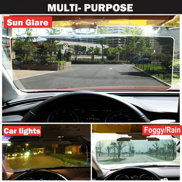2-in-1 Car Sun Visor, Day & Night Anti-glare Sun Visor, Car Anti-uv Sun  Visor, Non-dazzle Car Sunshade Mirror Goggles, For Driving