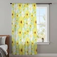 thumbnail image 3 of Farmhouse Daisy Sheer Curtains 63 Inches Long, Spring Watercolor Yellow White Floral Green Light Filering Curtains, Breathable Simi Curtain Privacy Drapes for Living Room Bedroom Window Treatment, 3 of 9