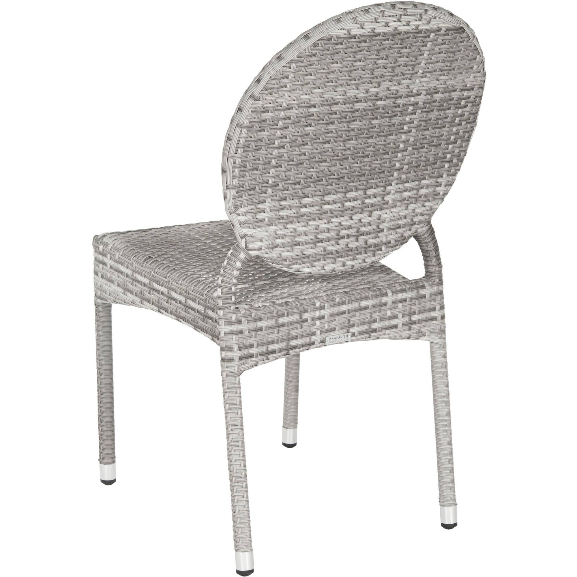 SAFAVIEH Valdez Outdoor Patio Stacking Side Chair, Grey, Set of 2