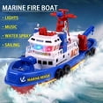 thumbnail image 2 of Electric Marine Rescue Fire Fighting Boat Model Fireboat with LED Light Music Water Spraying Swimming Pool Bathing Toys for Kids, 2 of 8