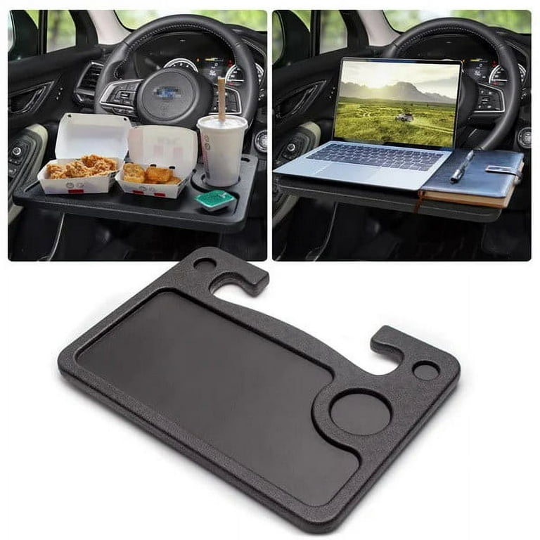 Lightter Wheelmate Car Table Steering Wheel Tray and Vehicle Seat Mount  Notebook Laptop Eating Desk,Car Food Eating Tray,Black