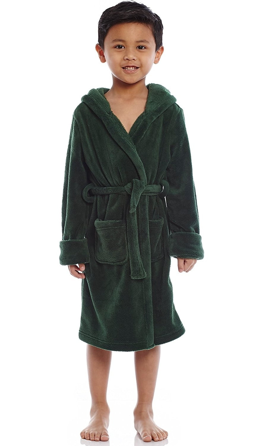 2 Toddler-16 Years Variety of Colors Leveret Kids Robe Boys Girls Solid Hooded Fleece Sleep Robe Bathrobe