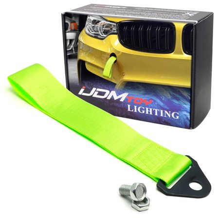 Sports Lime Green Appearance Racing Style Nylon Tow Strap Universal Fit For Front or Rear Bumper