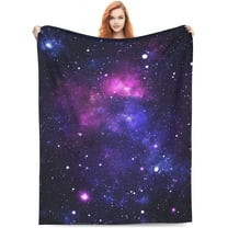 Galaxy Flannel Fleece Bed Blanket Throw Blanket Lightweight Cozy Plush Blanket for Bedroom Living Rooms Sofa Couch 60"x50"