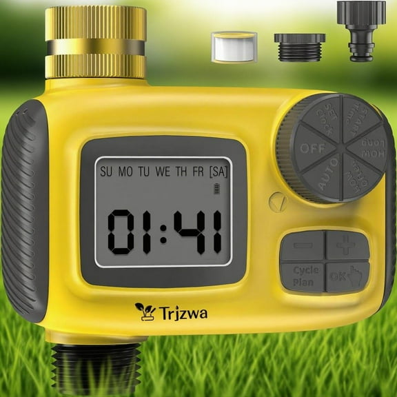 2025 New Release - Outdoor Sprinkler Timer with Brass Inlet | Garden Irrigation Hose Timer featuring Rain Delay & Manual Function for Garden, Lawn & Yard Watering System