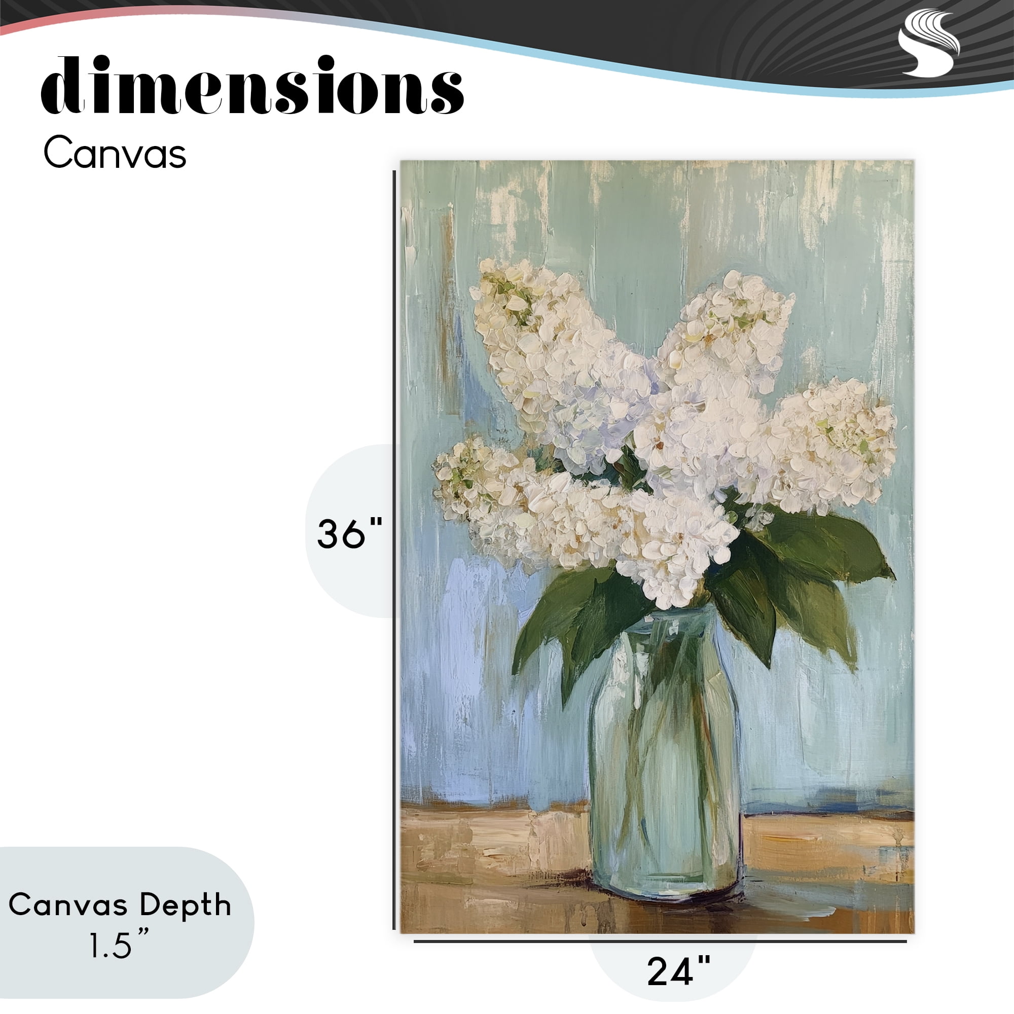 Stupell Industries Tall Flowers in Glass Vase Canvas Wall Art, design by Petal Prints Design