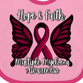 thumbnail image 4 of Inktastic Multiple Myeloma Cancer Awareness Hope & Faith with Butterfly Ribbon Boys or Girls Baby Bib, 4 of 4