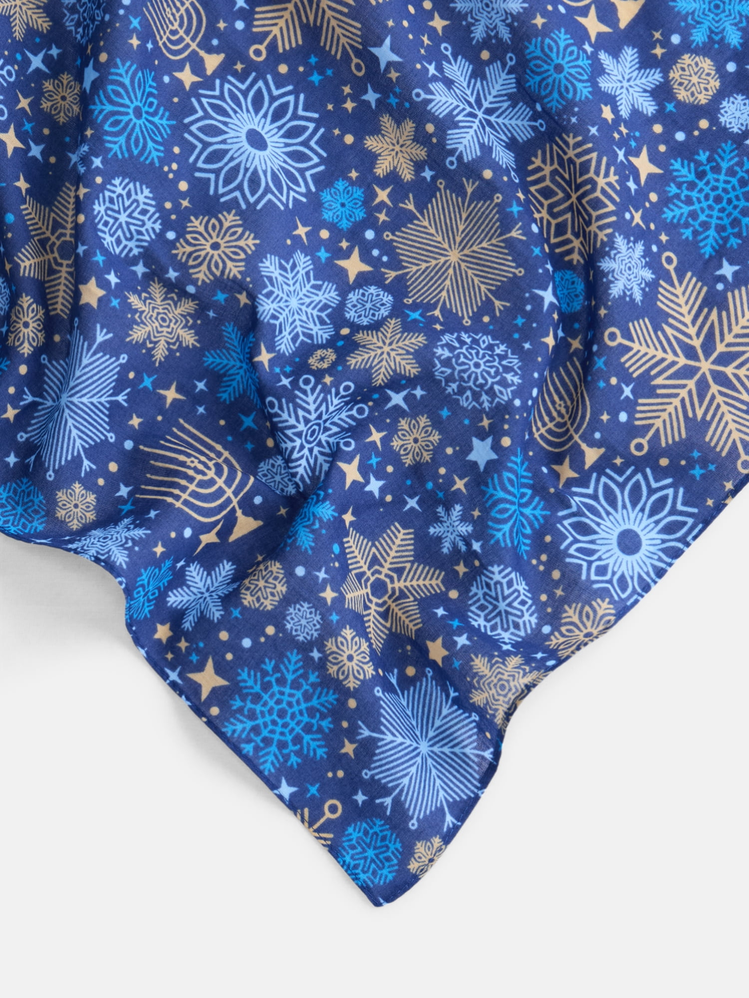 Holiday Time Woven Snowy Night Bandana, Once Size, Navy, Cotton