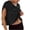 Black-1, variant on Women Open Back Workout Shirts Short Sleeve Backless Tops Casual Yoga Y2k Athletic Gym Slouchy Crop Running Tee Shirt
