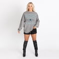 thumbnail image 3 of Women's Gameday Couture Gray Philadelphia Eagles Oversized Final Score Snow Wash Long Sleeve T-Shirt, 3 of 6
