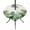 Green, White, variant on Summer Tropical Round Outdoor Tablecloth with Umbrella Hole Zipper, Pastoral Palm Trees Botanical Leaves Elastic Fitted Table Cover, Waterproof Table Cloth for Patio Picnic Party Fits 45"-54"