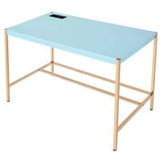 ACME Midriaks Writing Desk with USB Port in Baby Blue and Gold