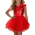thumbnail image 4 of Vividxx Toddler Girls Dresses Solid Color Sleeveless Party Dress For Girls With Round Neck Flowy Skirt For Performances And Stage Show 2-3 Years, 4 of 5
