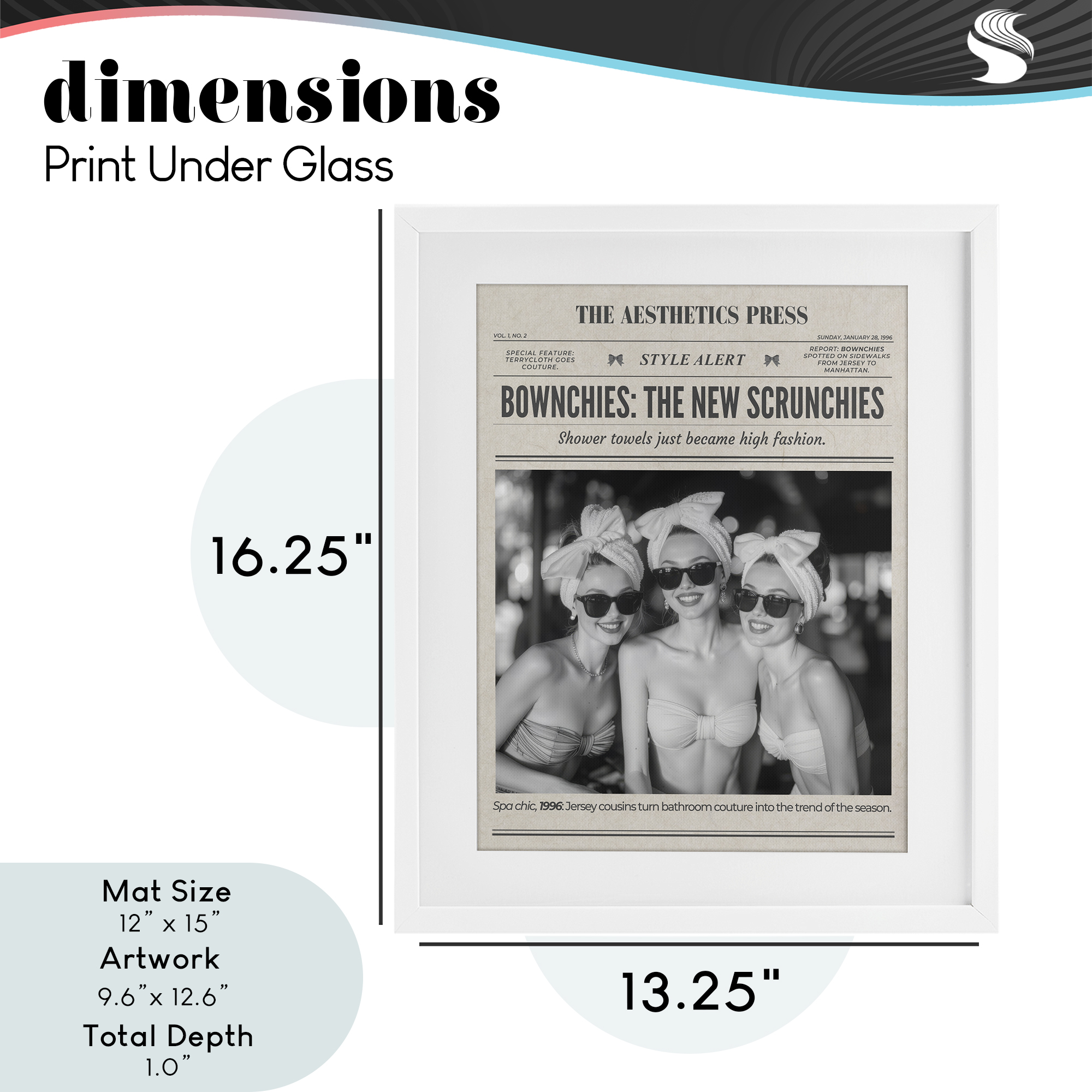 The Aesthetics Press Magazine White Framed Print Under Glass, design by A Barefoot Stylist