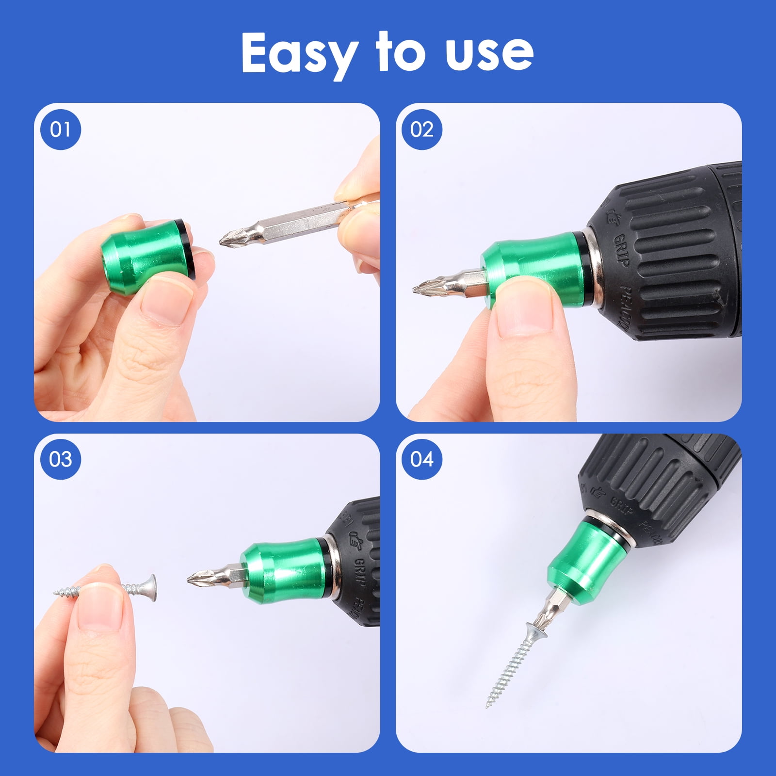 lkoopy 10 Pcs Screwdriver Head Magnetic Ring for Drill 1/4inch/6.35mm Magnetic Screw Ring for Hex Screwdriver and Power Bits 5 Colors