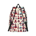 thumbnail image 2 of Naloa Rocket Pattern Canvas Backpack for Men Women Rucksack Casual Travel Daypack College Tote Satchel Bookbag for Teens-Small, 2 of 7