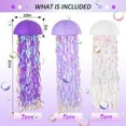 thumbnail image 3 of 6 Packs Jellyfish Paper Lanterns Hanging Mermaid Wishes Lantern Under The sea Ocean Theme Party Supplies Great for Kids Birthday Decors, Baby Shower Baby Room (Purple White）, 3 of 12