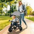 thumbnail image 2 of Qaba 6 in 1 Toddler Tricycle Stroller with Basket, Canopy, Grey, 2 of 9