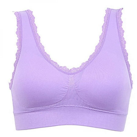 

New Arrival Casual Women Solid Lace Fitness Bra Padded Bra Crop Top Stretch Vest