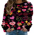 thumbnail image 1 of AMERTEER Chandails en Molleton de la Saint-Valentin pour Femmes Manches Longues Col Rond Pull, 1 of 5