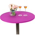 thumbnail image 1 of HSHDLDF JISEN Nappe Ronde en Spandex pour Cocktail, Ajustée et Extensible, Bonnet de Table 24 Pouces A-Fuchsia, 1 of 6