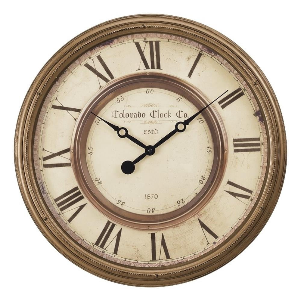 Clocks - 20" Round - Wall Clock - Antique Brown - Transitional