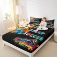 thumbnail image 4 of Manfei Kids Soccer Sports Bed Sheets,Boy Ball Games King Sheets,Watercolor Splatter Ink Sheet Set,Super Cozy Room Decor,4-Piece, 4 of 7