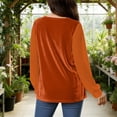 thumbnail image 4 of Haut en Velours pour Femmes Col Rond Blouse à Manches Longues en Mousseline Patchwork, 4 of 8