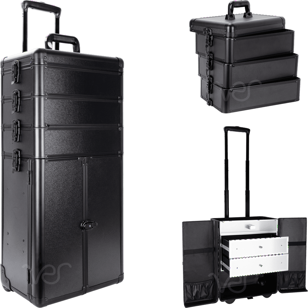 Professional Rolling Train Makeup Case Organizer Cosmetics Storage on