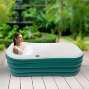 For Adult 250L Portable Folding PVC Inflatable Bathtub, Outdoor Home Spa Bath Tub for Portable Shower