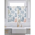 thumbnail image 2 of Coral Coastal Tier Curtains 45 Inches Long, Summer Beach Starfish Nautical Shell Window Treatment Curtain Drapes, Small Curtain Drapes for Bathroom Laundry Room, 27.5"x45", 2 Panels, 2 of 7