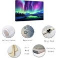 thumbnail image 2 of ZHONGYUTONG Northern Lights Wall Art Colorful Aurora Borealis Painting Forest Mountain Canvas Prints Nature Landscape Home Decor Framed (16.00" x 24.00"), 2 of 5