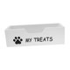 thumbnail image 1 of Contenedor ligero para golosinas de perro para mostrador de cocina. Soporte compacto para golosinas de perro. Blanco, 1 of 9