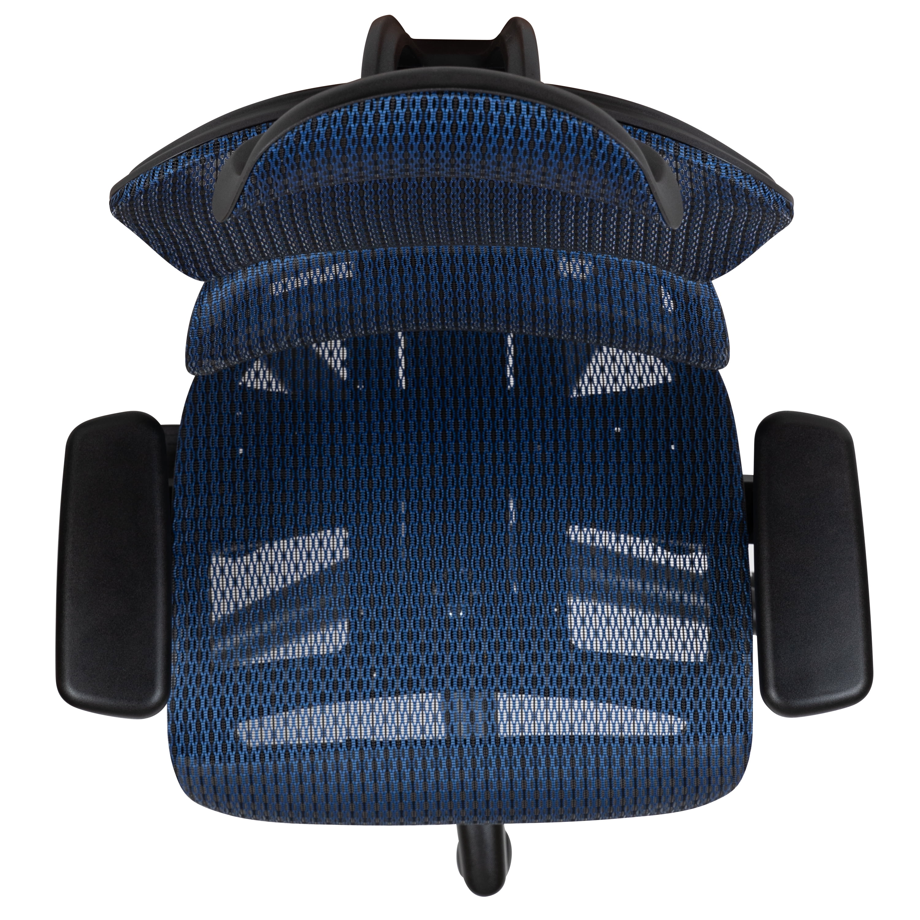Flash Furniture Ergonomic Mesh Office Chair with 2-to-1 Synchro-Tilt, Adjustable Headrest, Lumbar Support, and Adjustable Pivot Arms in Blue