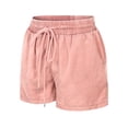 thumbnail image 6 of MixMatchy Women's Solid Elastic Waist band with Drawstring Tencel Shorts, 6 of 7