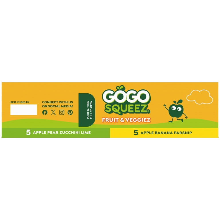 GoGo squeeZ No Sugar Added Fruit & Veggie Applesauce Puree Variety