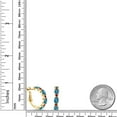thumbnail image 2 of Gem Stone King 5.10 Ct London Blue Topaz Red Created Ruby 18K Yellow Gold Plated Silver Hoop Earrings, 2 of 4