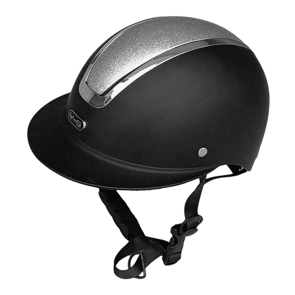 TTETTZ Equestrian Helmet Adjustable Head Circumference 48-52cm Lightweight for Kids Black Siilver
