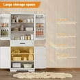 thumbnail image 6 of 72" Tall Kitchen Pantry,Farmhouse Storage Cabinet with Adjustable Shelves&Door Shelves,Wood Cupboard with 1 Drawerfor Kitchen Dining Room, 6 of 7