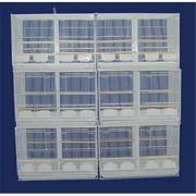 Lot of Six Small Bird Breeding Cages with Divider - White
