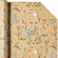 thumbnail image 2 of AllWays Plaza Kraft Floral Wrapping Paper Roll - Mini Roll - 17 Inch x 9.8 Feet - Wildflower Wrapping Paper Perfect for Girls Women Birthday, Wedding, Bridal Shower, 2 of 13
