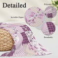 thumbnail image 3 of Boho Purple Flowers Body Pillow Covers 20"x54", Spring Floral Botanical Patchwork Vintage Soft Brushed Microfiber Breathable Throw Pillow Covers, Pillowcase with Zipper for Couch Sofa Bedroom, 3 of 9