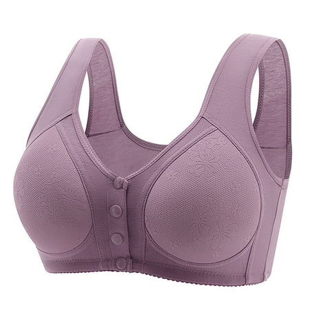 Clearance! Titcea Bras for Women Non-marking Front Buttons Full Support Gathered Together Bra No Underwire Push Up Breathable Comfort Underwear  Gifts for Her