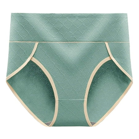 UAMVSH High Waisted Underwear for Womem Plus Size Soft Cotton Panties Full Coverage Solid Color Briefs