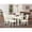 Linen White, variant on 42-60 in. Weston Rectangular Table with 18 in. Leaf & 6 Vertical Slatted Chairs - Linen White, 7 Piece