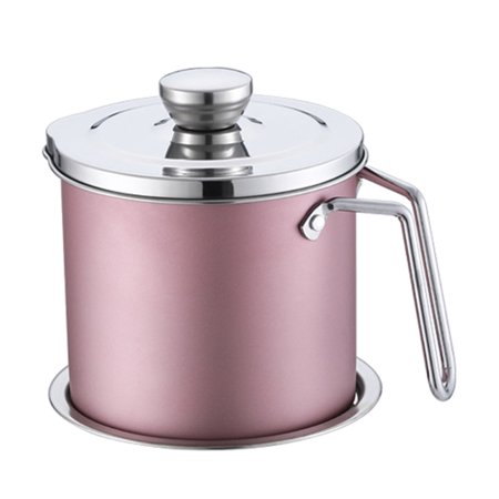 

Bacon Grease Container 1.6L Cooking Oil Storage Can with Strainer Oil Strainer Potfor Storing Cooking Grease(Pink)